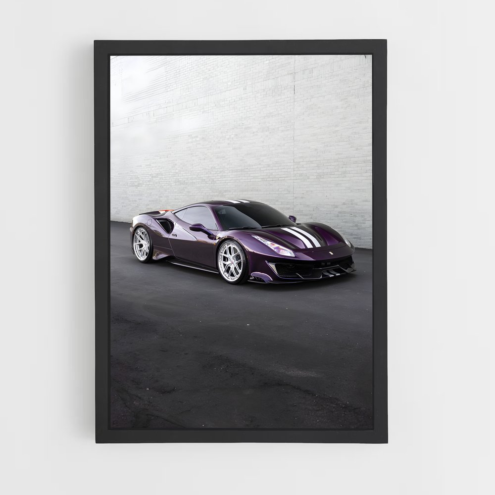 Poster Voiture Violet – affiche Ferrari (vue 2)